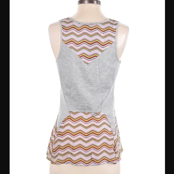 A Common Thread Multi-Colour boho scoop neck silk tank top tunic-Small - Picture 10 of 11